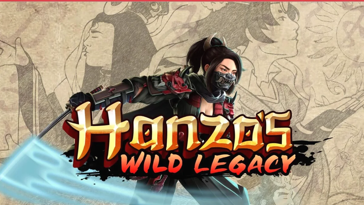 Ninja feminina em um cenário noturno de Japão feudal no slot Hanzo’s Wild Legacy